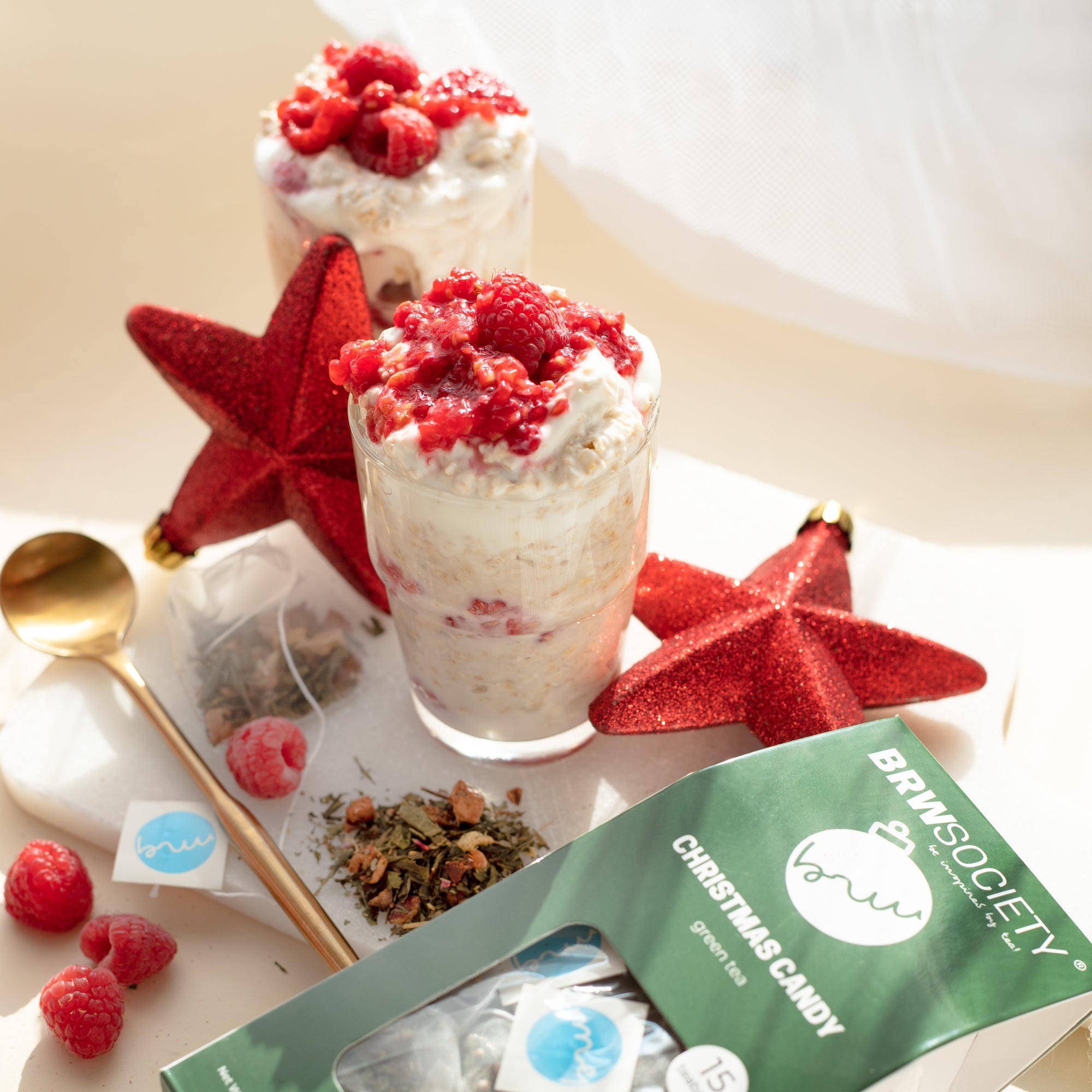 Christmas Candy Tea-Infused Oatmeal